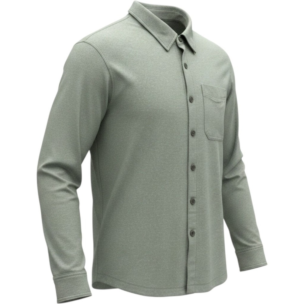 Duluth Trading Co Powercord Standard Fit Mens XL Green Performance Stretch Shirt